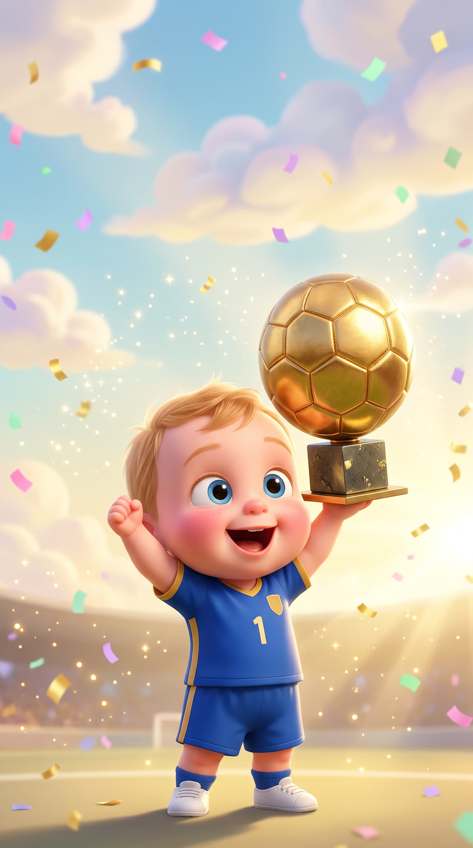 Kaiser lifting the Bal Un d'Or trophy